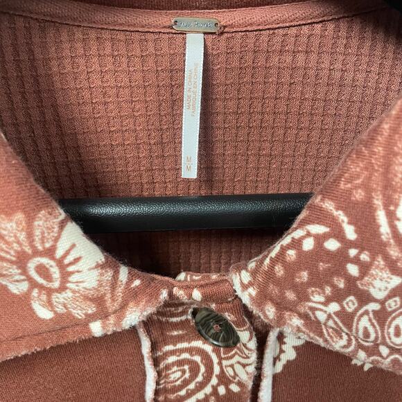 Free People West Coast Bandana Print Ruby Jacket in Copper Combo Womens Medium - Picture 4 of 6